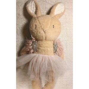 Mizy.Me Handmade Luxury Ballerina Plush Bunny Doll Pink Tutu Embellished Vest
